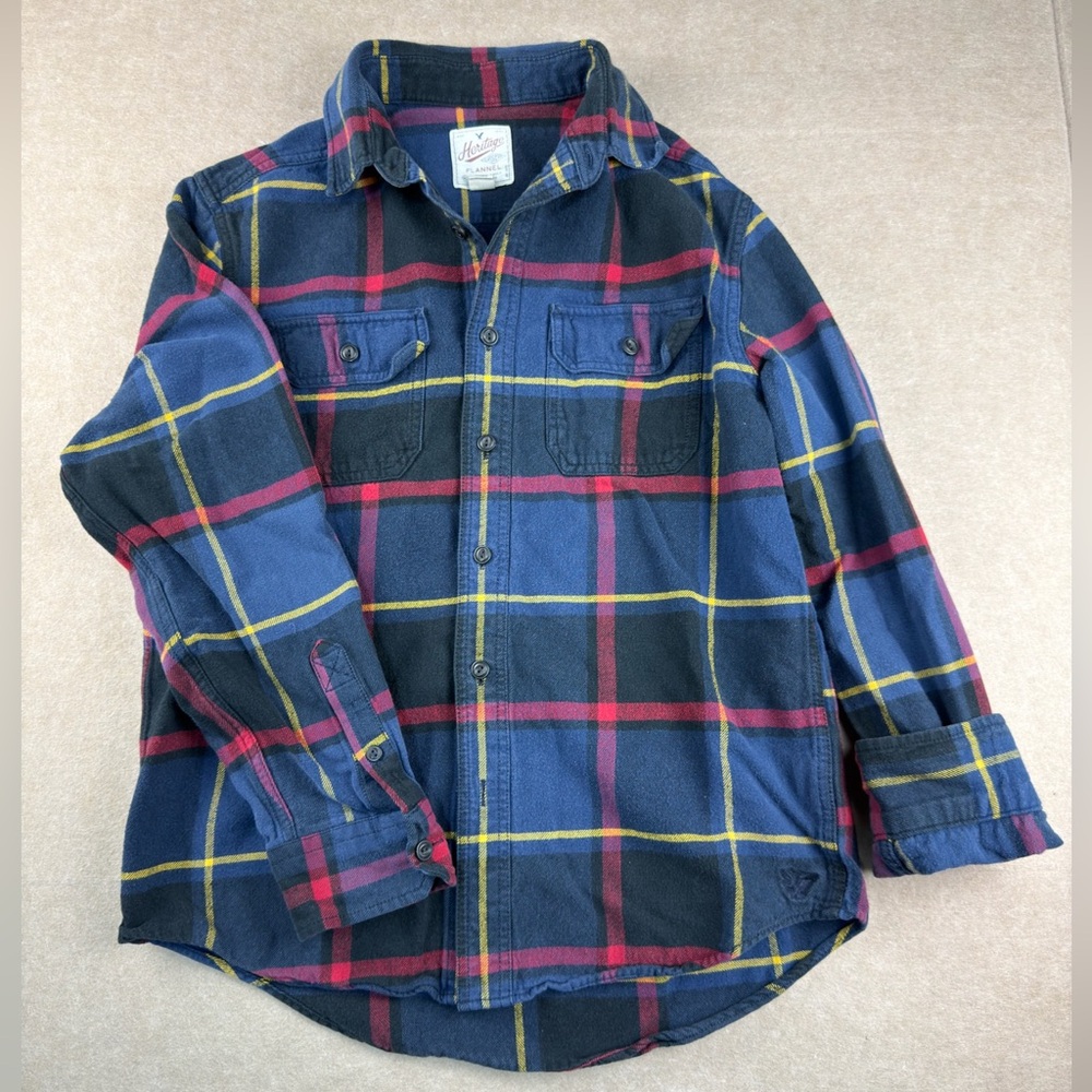 American Eagle Heritage Flannel Shirt Mens Plaid‎ Classic Fit Long Sleeve Medium
